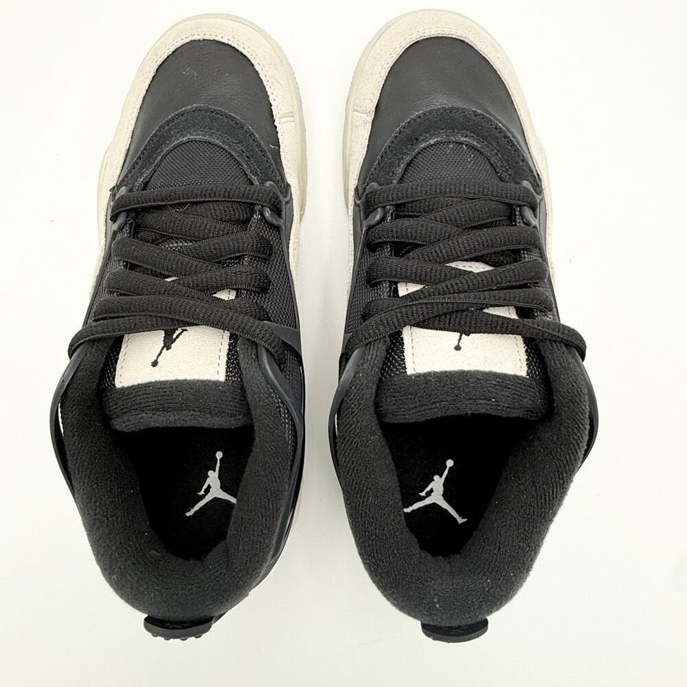 Nike Air Jordan 4 RM Black Light Bone Suede Low Lace Up Big Kids Sneakers Athlet - Picture 10 of 13